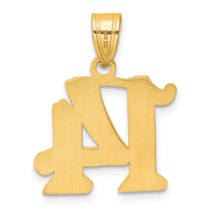Lovely Rita's Pendants & Charms 14k Yellow Gold Polished Etched Finish Number 14 Charm Pendant