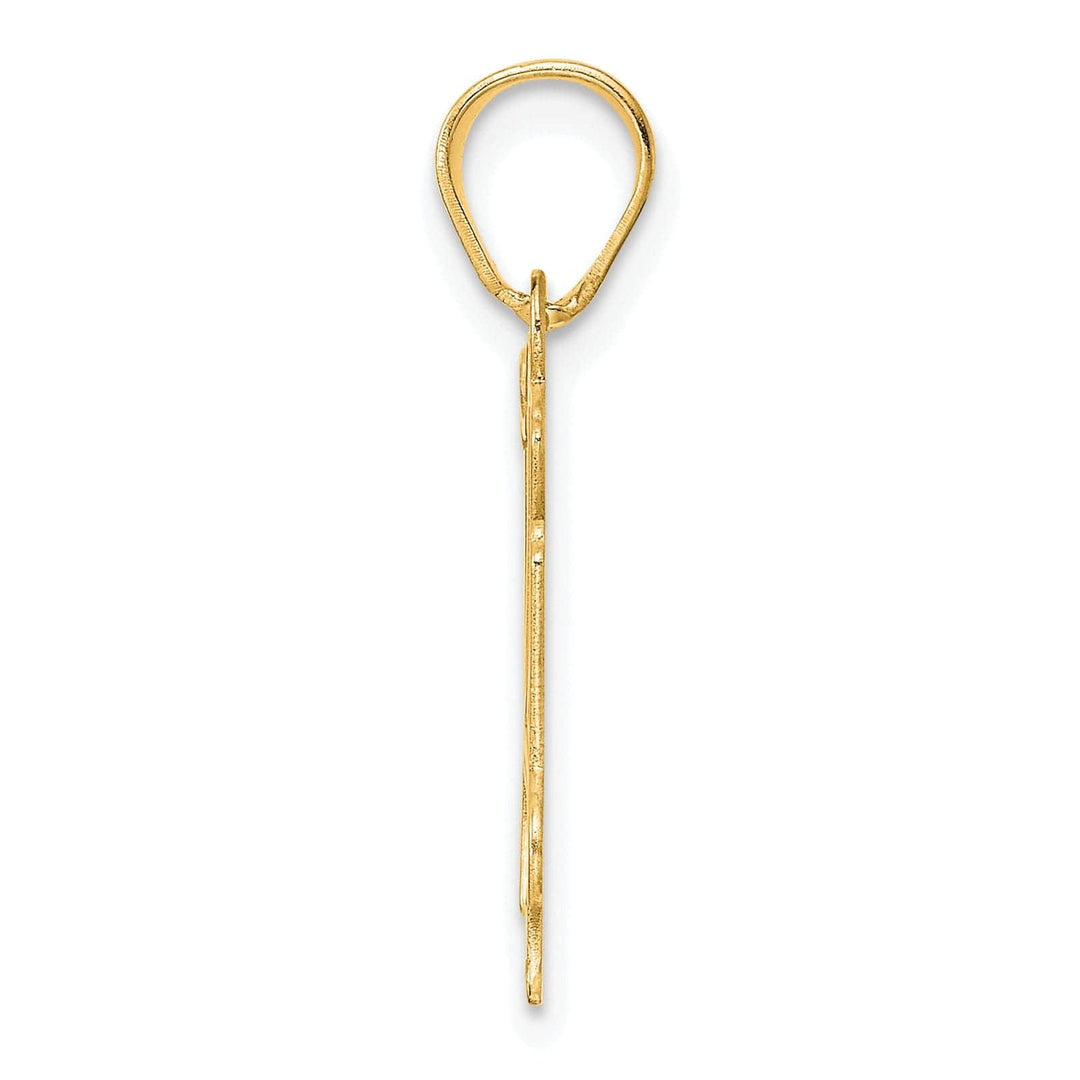 Lovely Rita's Pendants & Charms 14k Yellow Gold Polished Etched Finish Number 14 Charm Pendant
