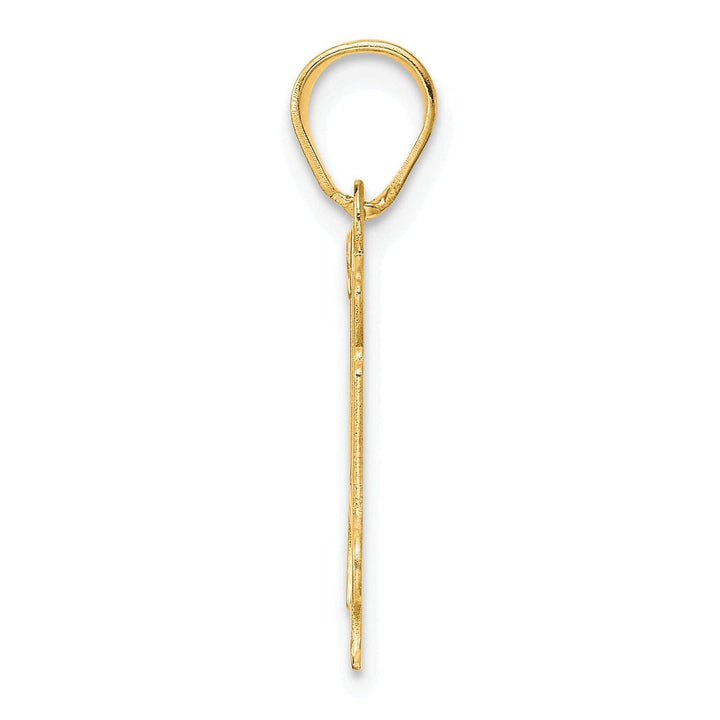 Lovely Rita's Pendants & Charms 14k Yellow Gold Polished Etched Finish Number 14 Charm Pendant