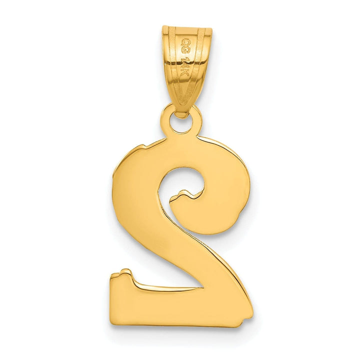 Lovely Rita's Pendants & Charms 14k Yellow Gold Polished Etched Finish Number 2 Charm Pendant