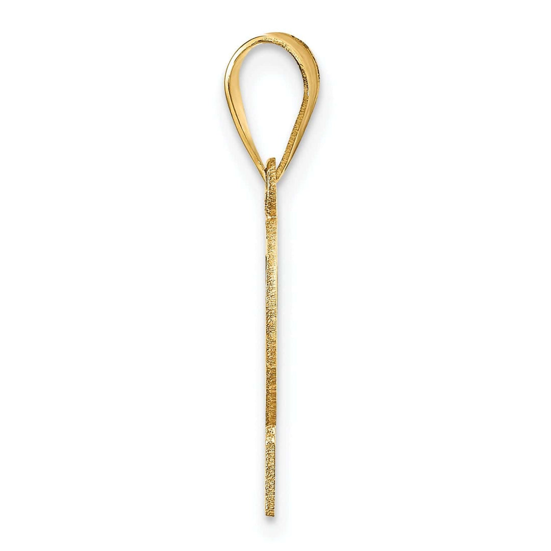 Lovely Rita's Pendants & Charms 14k Yellow Gold Polished Etched Finish Number 2 Charm Pendant