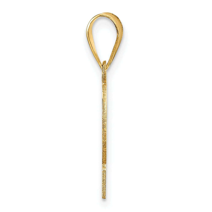 Lovely Rita's Pendants & Charms 14k Yellow Gold Polished Etched Finish Number 2 Charm Pendant