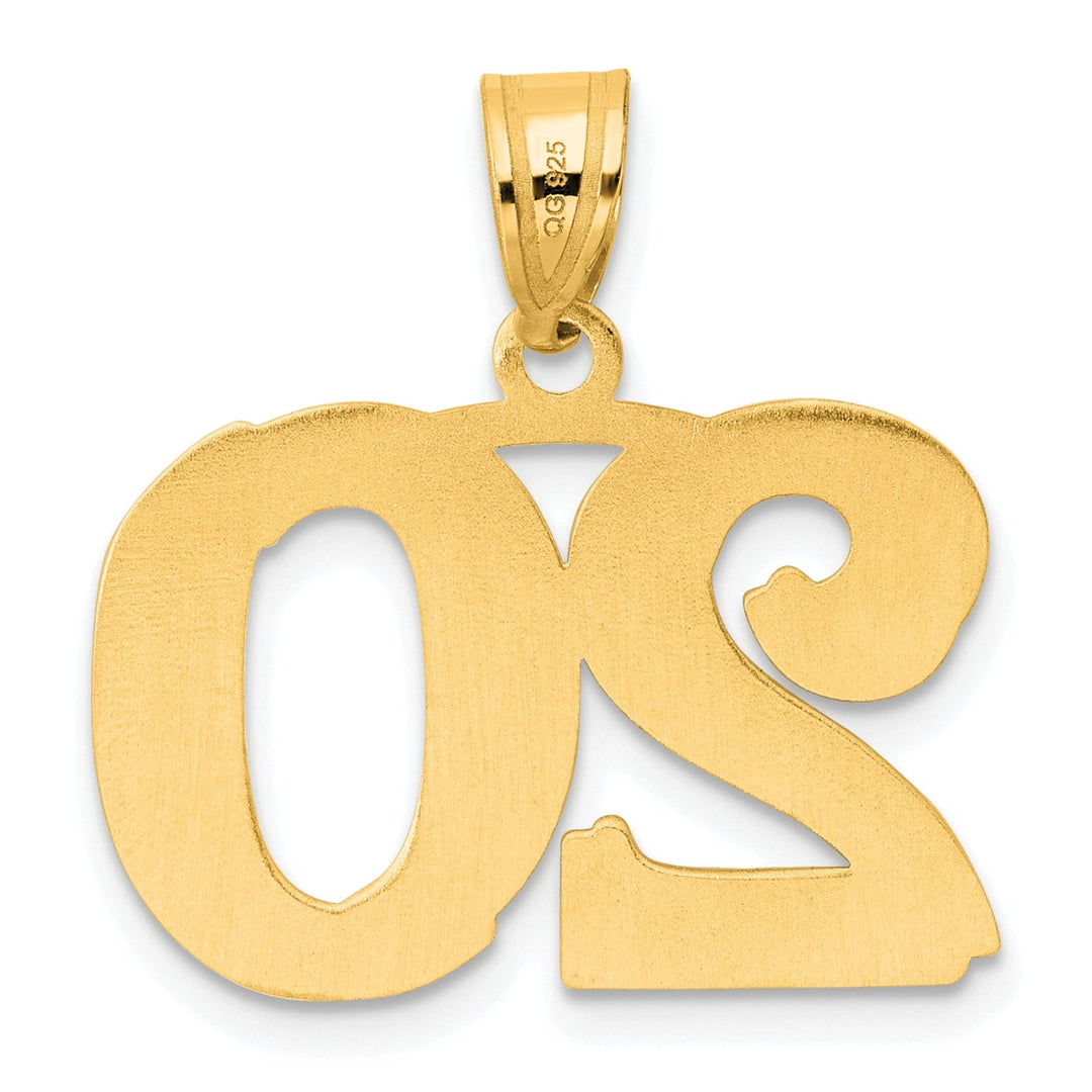 Lovely Rita's Pendants & Charms 14k Yellow Gold Polished Etched Finish Number 20 Charm Pendant