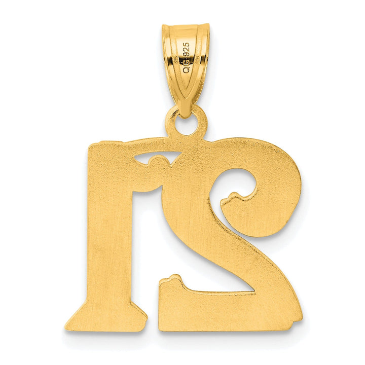 Lovely Rita's Pendants & Charms 14k Yellow Gold Polished Etched Finish Number 21 Charm Pendant