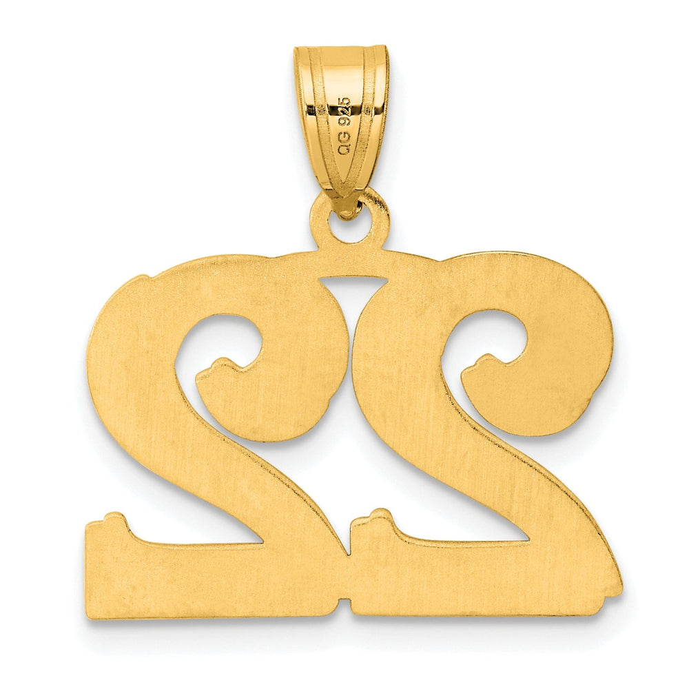 Lovely Rita's Pendants & Charms 14k Yellow Gold Polished Etched Finish Number 22 Charm Pendant
