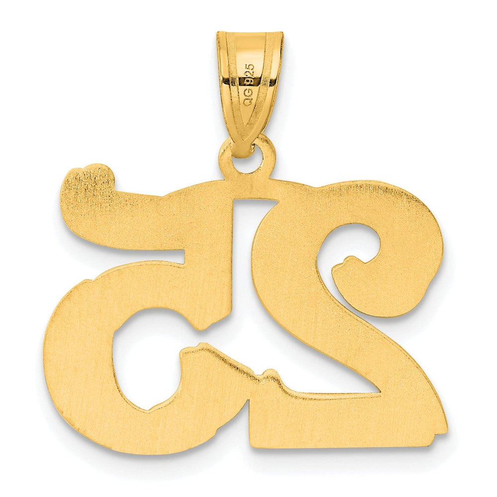 Lovely Rita's Pendants & Charms 14k Yellow Gold Polished Etched Finish Number 25 Charm Pendant