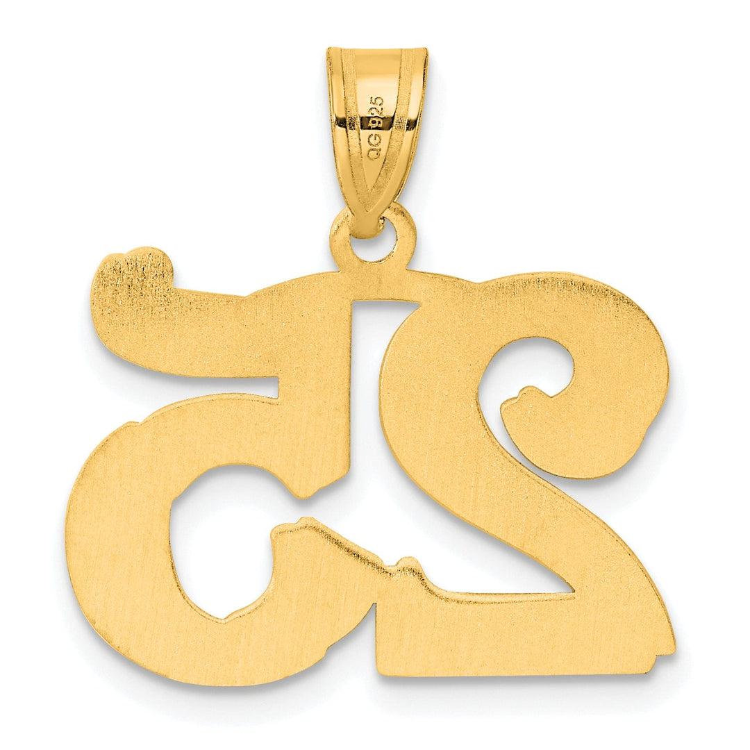 Lovely Rita's Pendants & Charms 14k Yellow Gold Polished Etched Finish Number 25 Charm Pendant