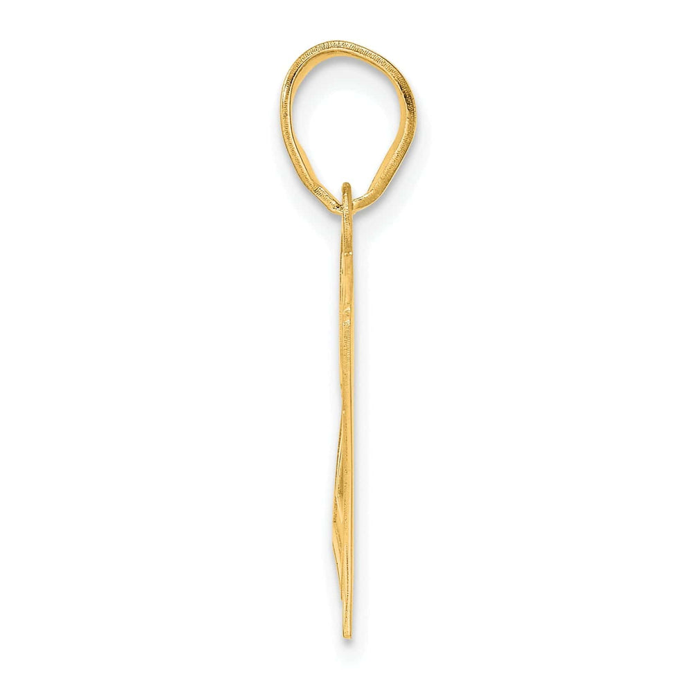 Lovely Rita's Pendants & Charms 14k Yellow Gold Polished Etched Finish Number 27 Charm Pendant