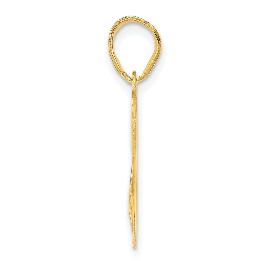 Lovely Rita's Pendants & Charms 14k Yellow Gold Polished Etched Finish Number 27 Charm Pendant