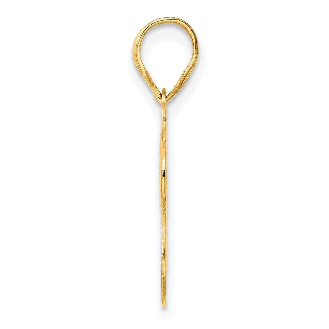 Lovely Rita's Pendants & Charms 14k Yellow Gold Polished Etched Finish Number 28 Charm Pendant