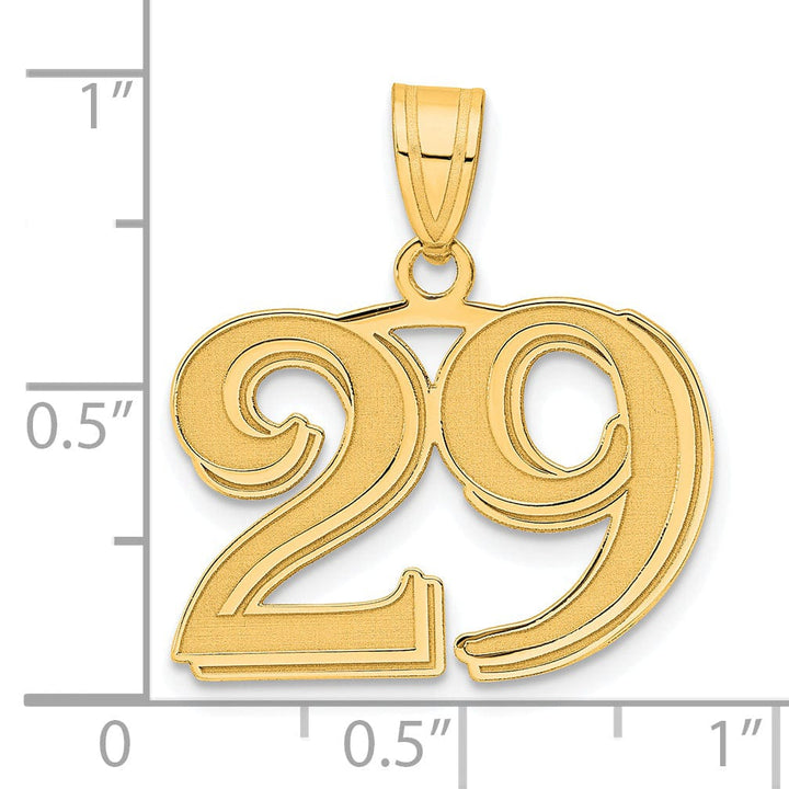 Lovely Rita's Pendants & Charms 14k Yellow Gold Polished Etched Finish Number 29 Charm Pendant