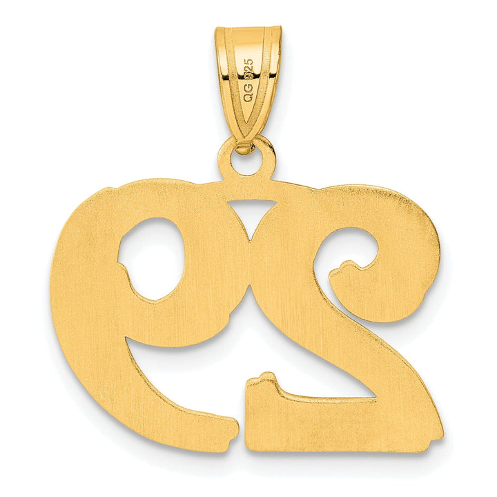 Lovely Rita's Pendants & Charms 14k Yellow Gold Polished Etched Finish Number 29 Charm Pendant