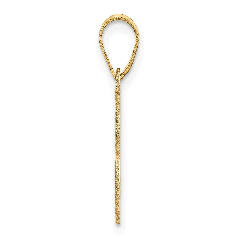 Lovely Rita's Pendants & Charms 14k Yellow Gold Polished Etched Finish Number 3 Charm Pendant