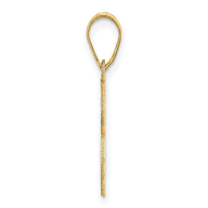 Lovely Rita's Pendants & Charms 14k Yellow Gold Polished Etched Finish Number 3 Charm Pendant