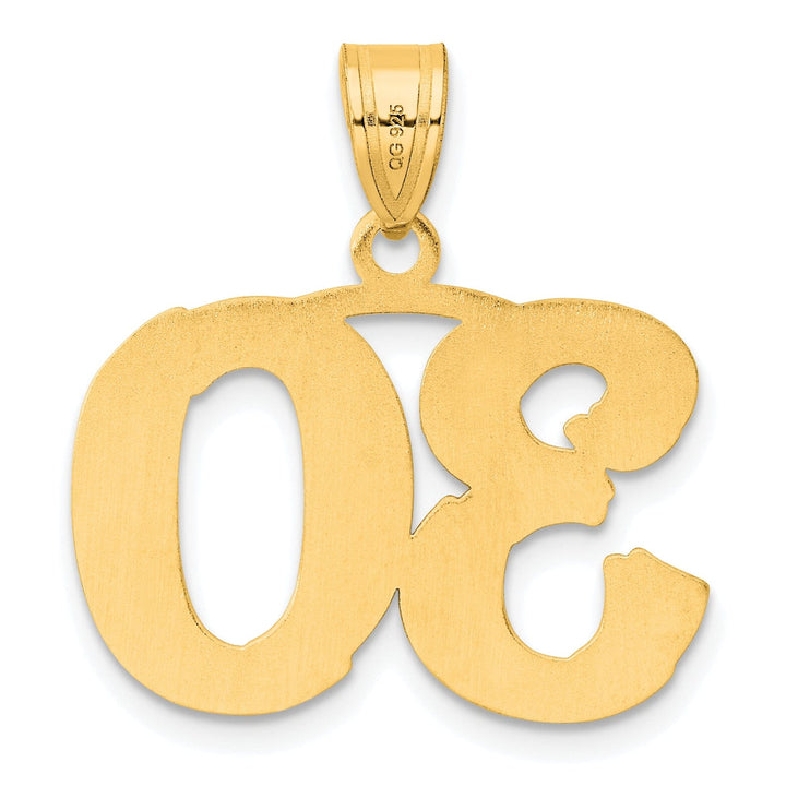Lovely Rita's Pendants & Charms 14k Yellow Gold Polished Etched Finish Number 30 Charm Pendant