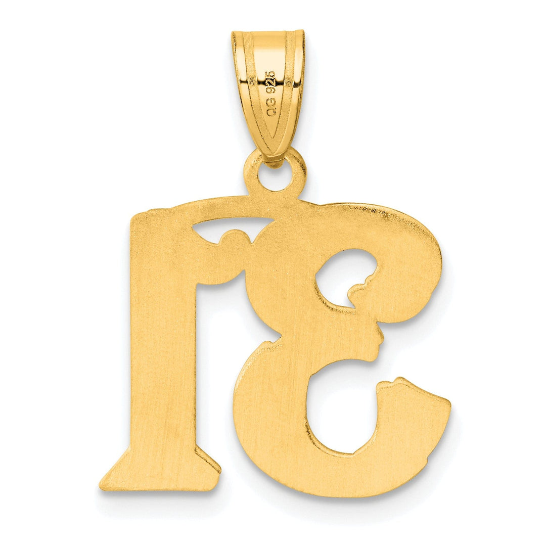 Lovely Rita's Pendants & Charms 14k Yellow Gold Polished Etched Finish Number 31 Charm Pendant