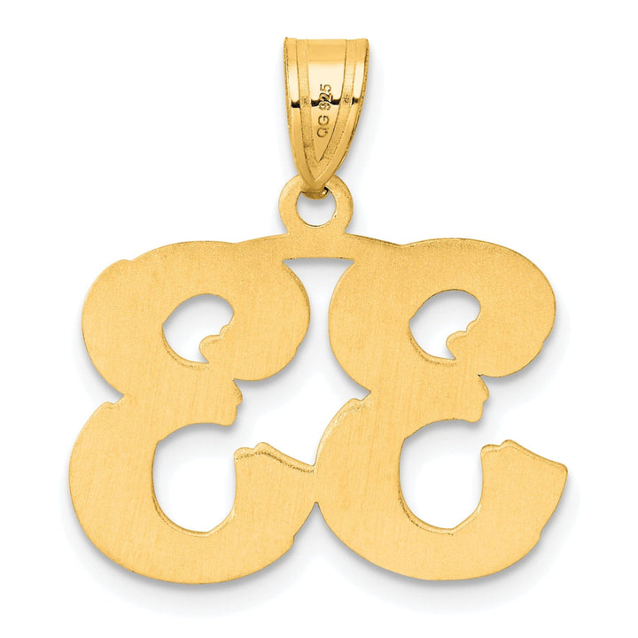 Lovely Rita's Pendants & Charms 14k Yellow Gold Polished Etched Finish Number 33 Charm Pendant