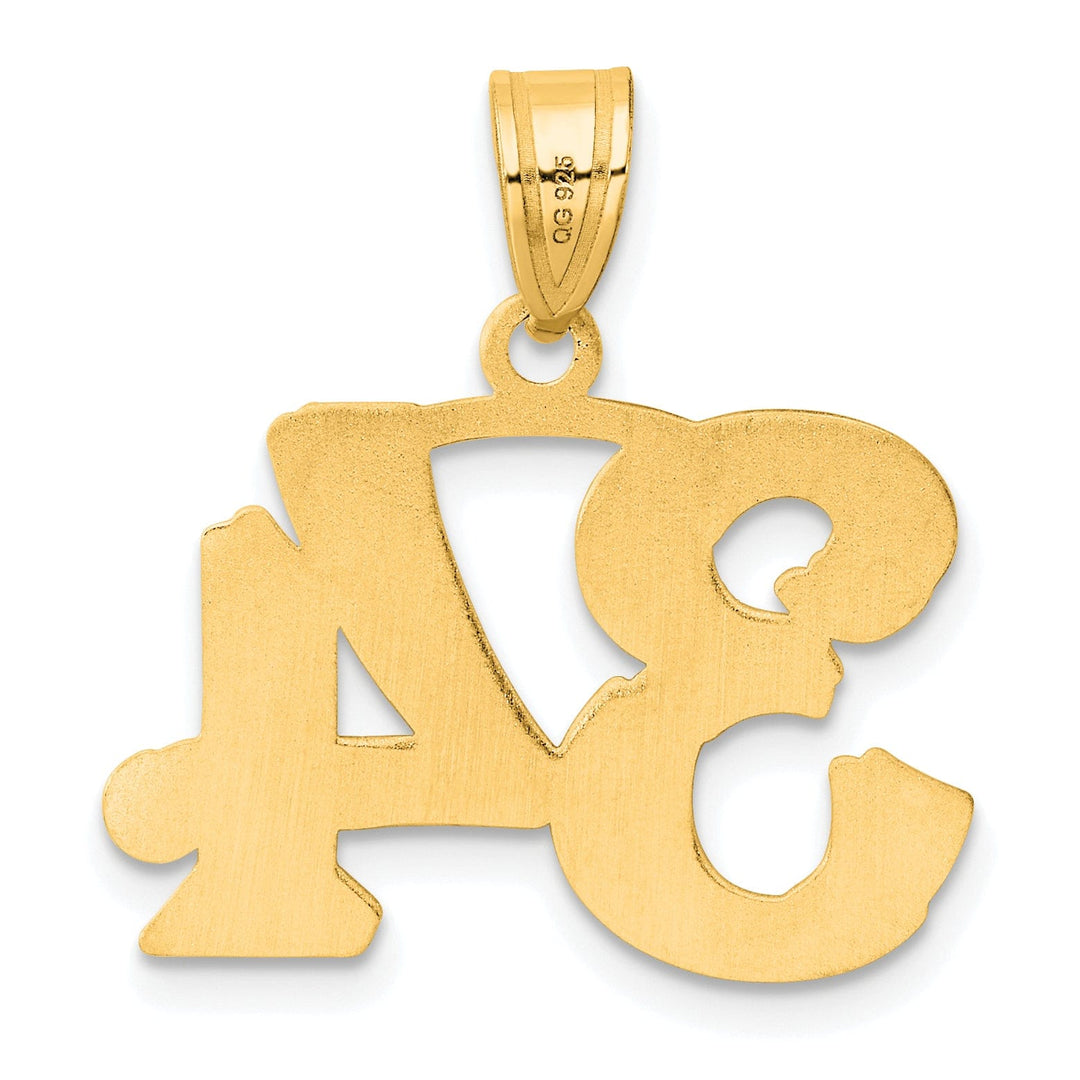 Lovely Rita's Pendants & Charms 14k Yellow Gold Polished Etched Finish Number 34 Charm Pendant