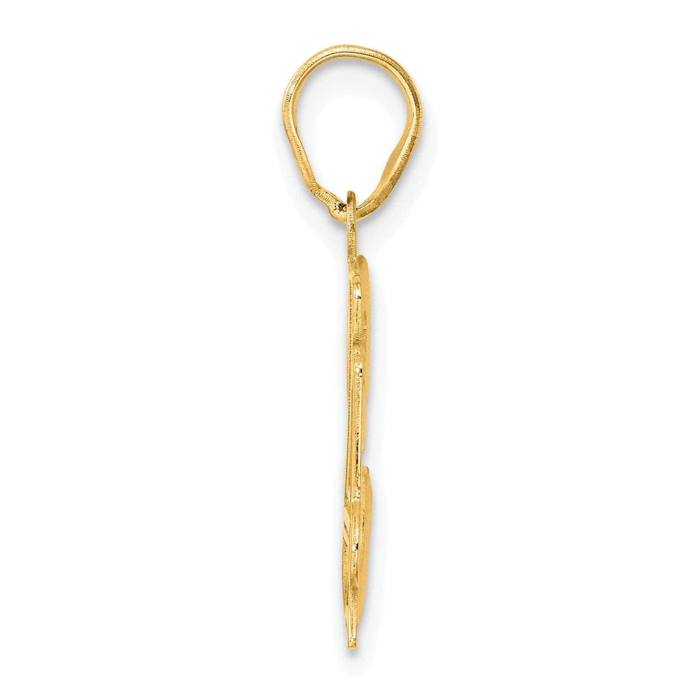 Lovely Rita's Pendants & Charms 14k Yellow Gold Polished Etched Finish Number 34 Charm Pendant