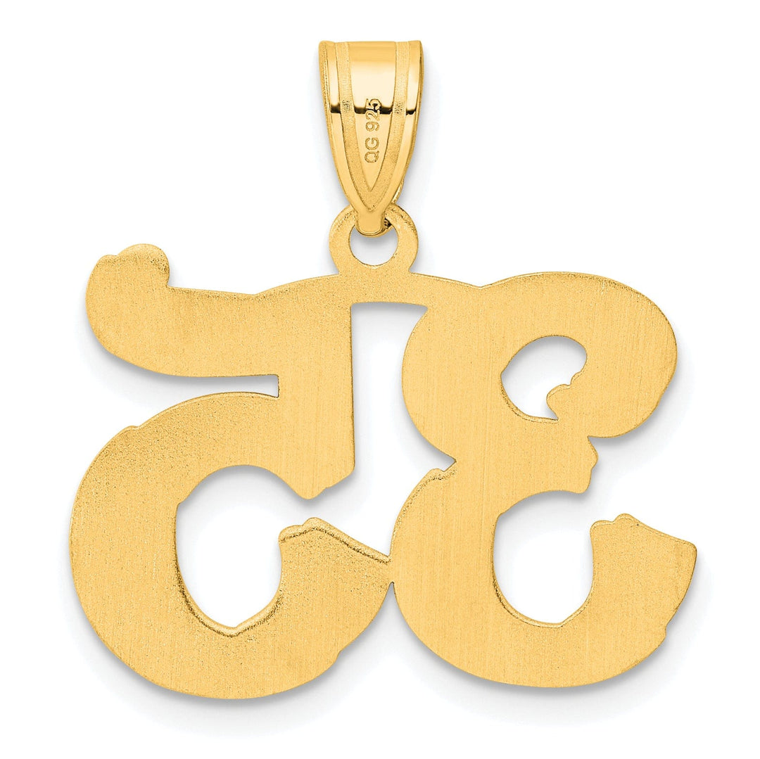 Lovely Rita's Pendants & Charms 14k Yellow Gold Polished Etched Finish Number 35 Charm Pendant