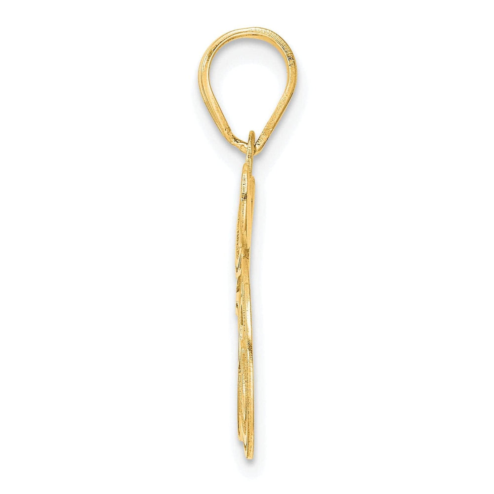 Lovely Rita's Pendants & Charms 14k Yellow Gold Polished Etched Finish Number 35 Charm Pendant