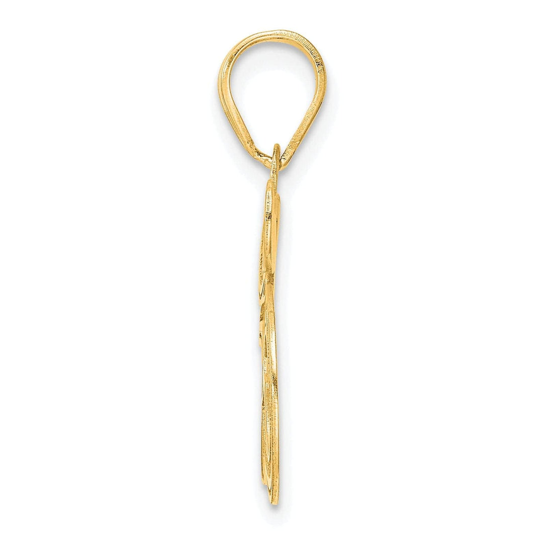 Lovely Rita's Pendants & Charms 14k Yellow Gold Polished Etched Finish Number 35 Charm Pendant
