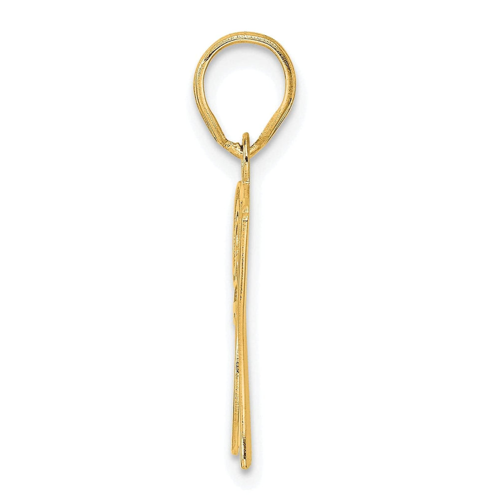 Lovely Rita's Pendants & Charms 14k Yellow Gold Polished Etched Finish Number 37 Charm Pendant