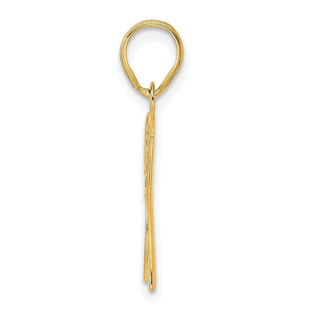 Lovely Rita's Pendants & Charms 14k Yellow Gold Polished Etched Finish Number 37 Charm Pendant