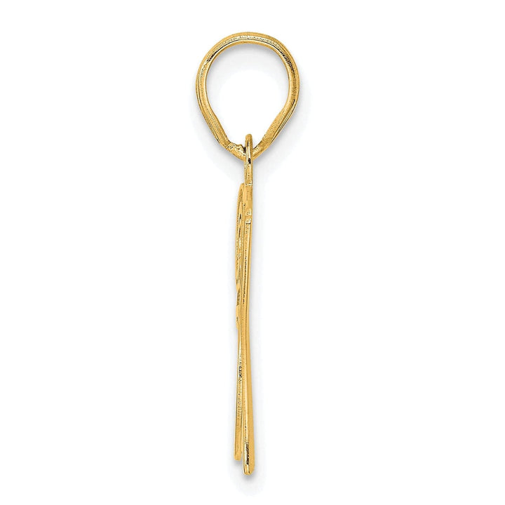 Lovely Rita's Pendants & Charms 14k Yellow Gold Polished Etched Finish Number 37 Charm Pendant
