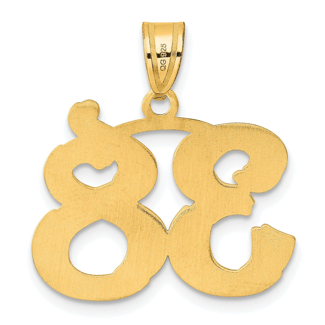 Lovely Rita's Pendants & Charms 14k Yellow Gold Polished Etched Finish Number 38 Charm Pendant