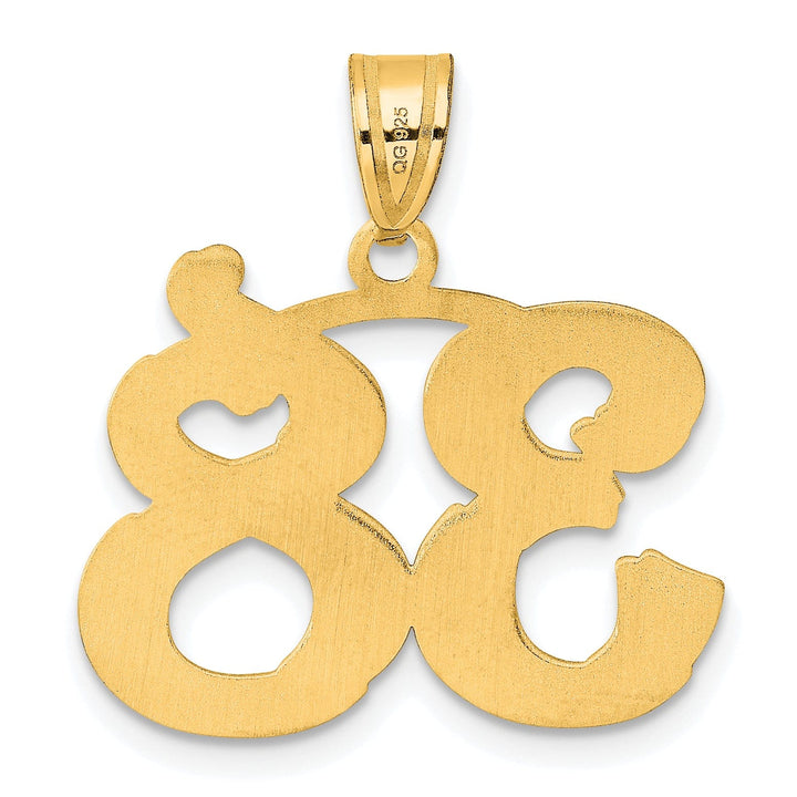 Lovely Rita's Pendants & Charms 14k Yellow Gold Polished Etched Finish Number 38 Charm Pendant