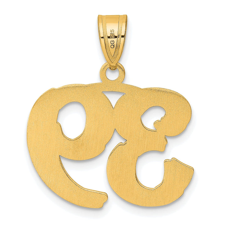 Lovely Rita's Pendants & Charms 14k Yellow Gold Polished Etched Finish Number 39 Charm Pendant