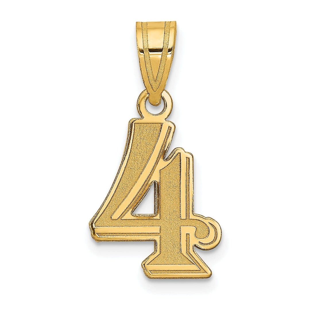 Lovely Rita's Pendants & Charms 14k Yellow Gold Polished Etched Finish Number 4 Charm Pendant