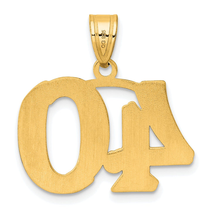 Lovely Rita's Pendants & Charms 14k Yellow Gold Polished Etched Finish Number 40 Charm Pendant