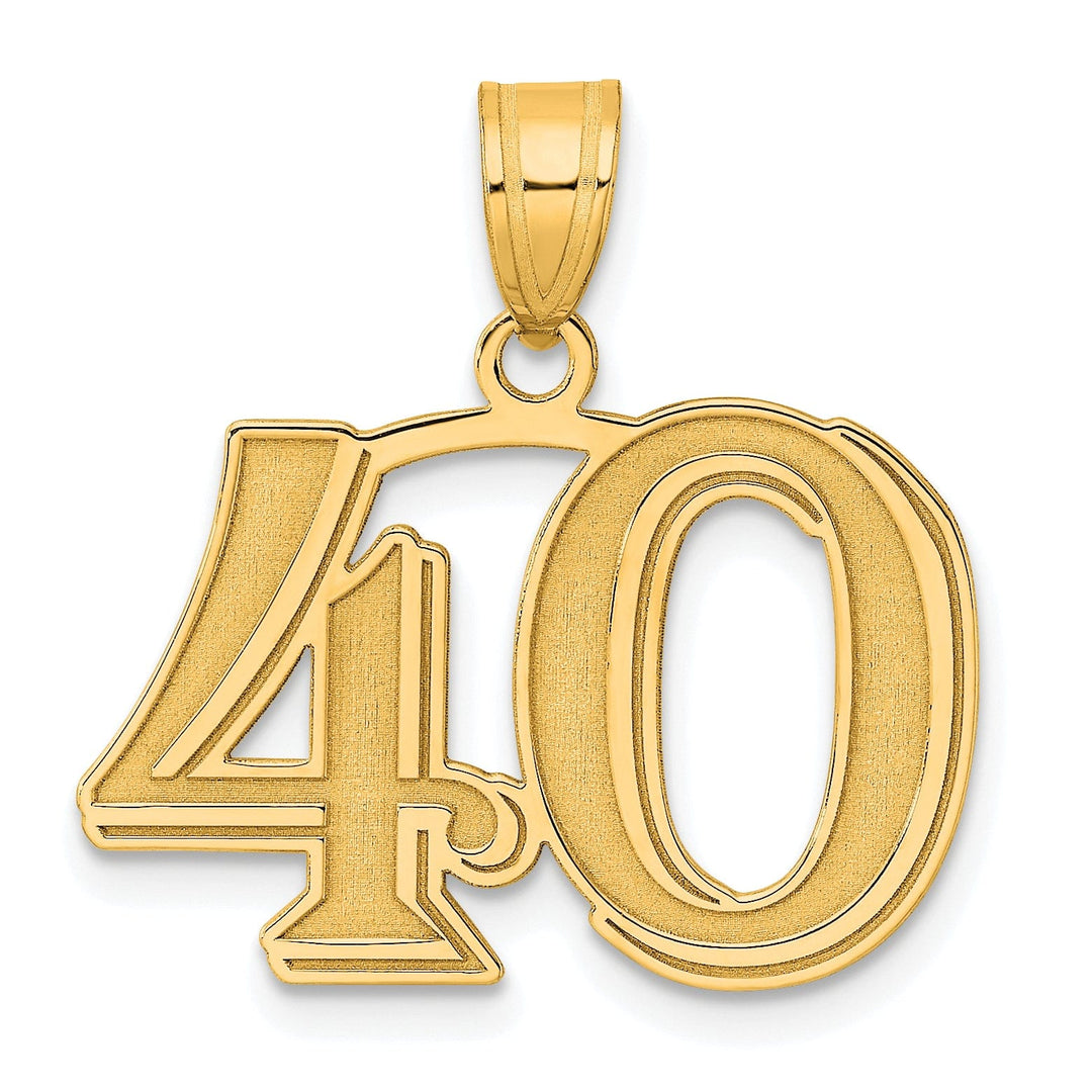 Lovely Rita's Pendants & Charms 14k Yellow Gold Polished Etched Finish Number 40 Charm Pendant