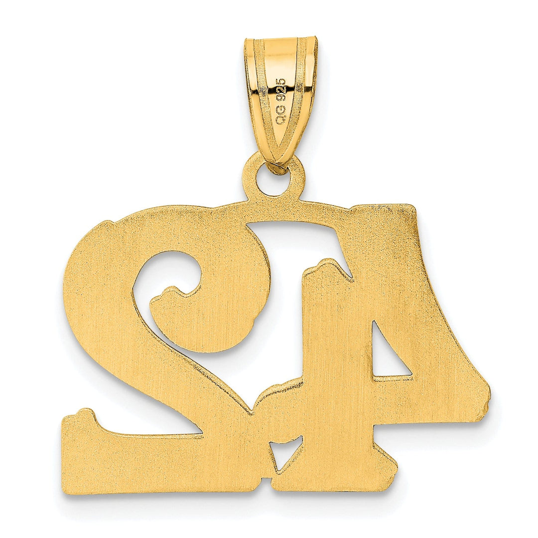 Lovely Rita's Pendants & Charms 14k Yellow Gold Polished Etched Finish Number 42 Charm Pendant