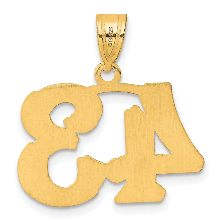 Lovely Rita's Pendants & Charms 14k Yellow Gold Polished Etched Finish Number 43 Charm Pendant