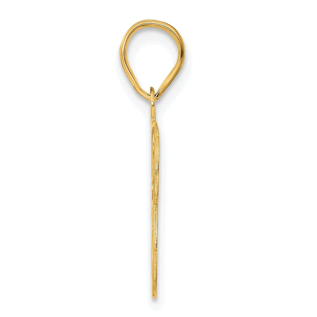 Lovely Rita's Pendants & Charms 14k Yellow Gold Polished Etched Finish Number 43 Charm Pendant