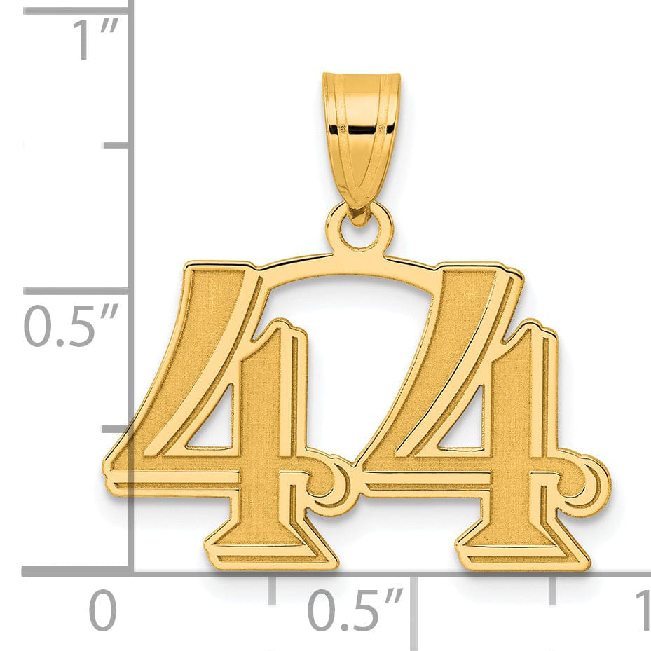 Lovely Rita's Pendants & Charms 14k Yellow Gold Polished Etched Finish Number 44 Charm Pendant