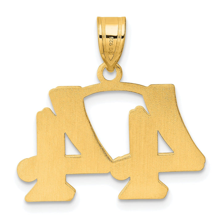 Lovely Rita's Pendants & Charms 14k Yellow Gold Polished Etched Finish Number 44 Charm Pendant