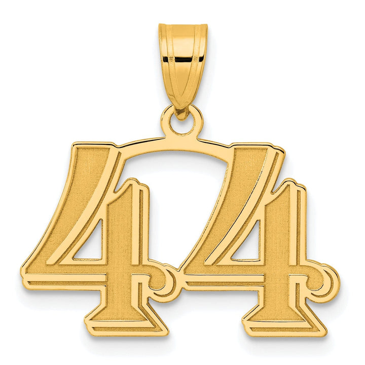 Lovely Rita's Pendants & Charms 14k Yellow Gold Polished Etched Finish Number 44 Charm Pendant