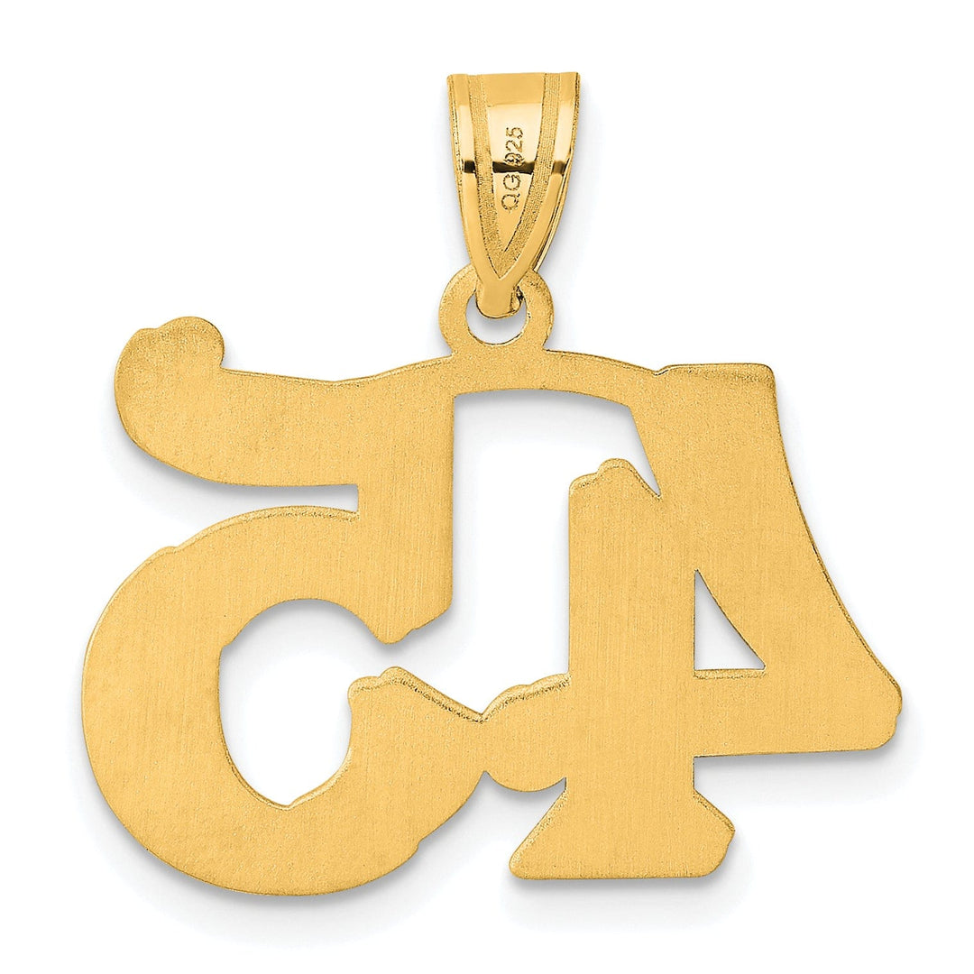 Lovely Rita's Pendants & Charms 14k Yellow Gold Polished Etched Finish Number 45 Charm Pendant