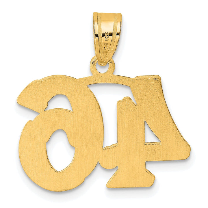 Lovely Rita's Pendants & Charms 14k Yellow Gold Polished Etched Finish Number 46 Charm Pendant