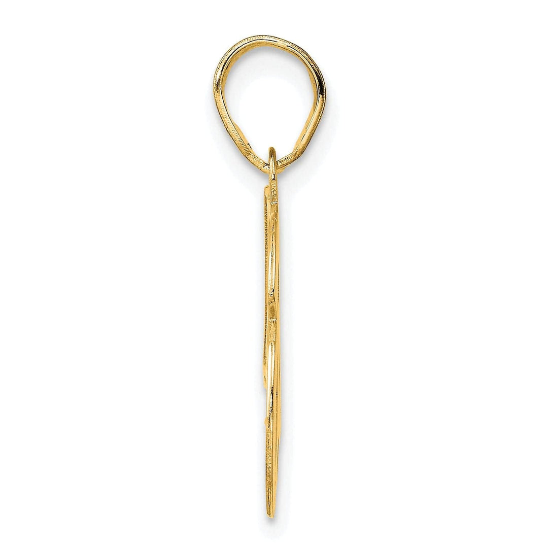 Lovely Rita's Pendants & Charms 14k Yellow Gold Polished Etched Finish Number 46 Charm Pendant
