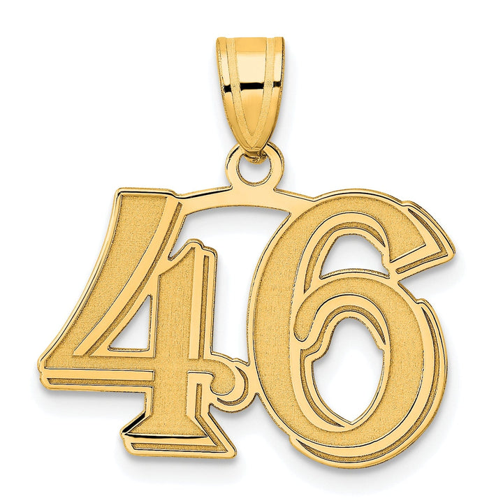 Lovely Rita's Pendants & Charms 14k Yellow Gold Polished Etched Finish Number 46 Charm Pendant