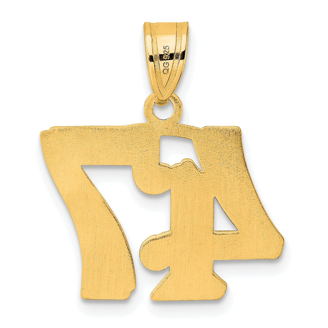 Lovely Rita's Pendants & Charms 14k Yellow Gold Polished Etched Finish Number 47 Charm Pendant