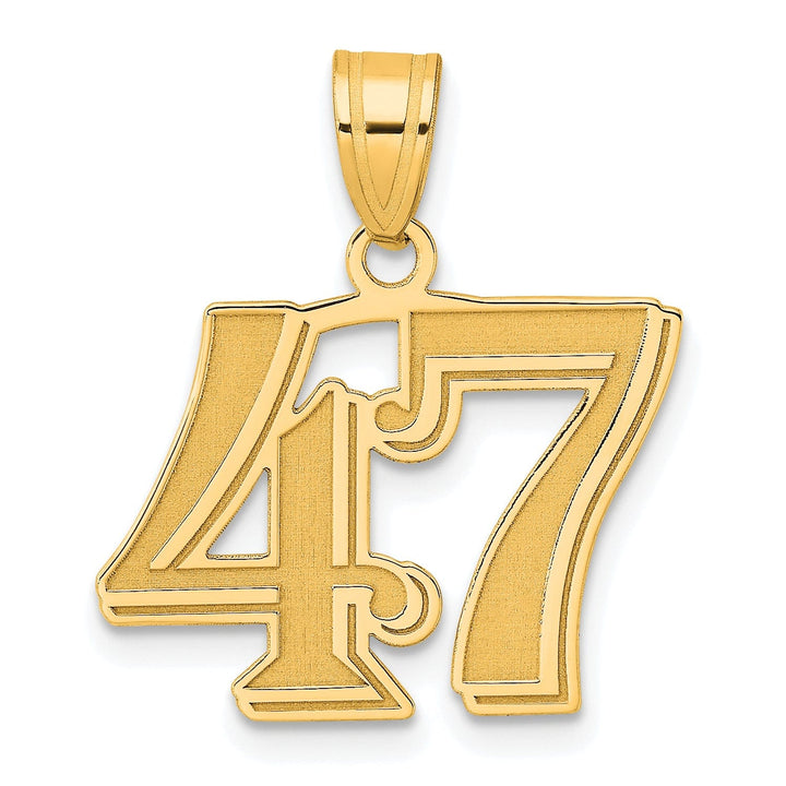 Lovely Rita's Pendants & Charms 14k Yellow Gold Polished Etched Finish Number 47 Charm Pendant