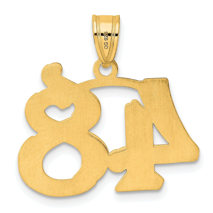 Lovely Rita's Pendants & Charms 14k Yellow Gold Polished Etched Finish Number 48 Charm Pendant