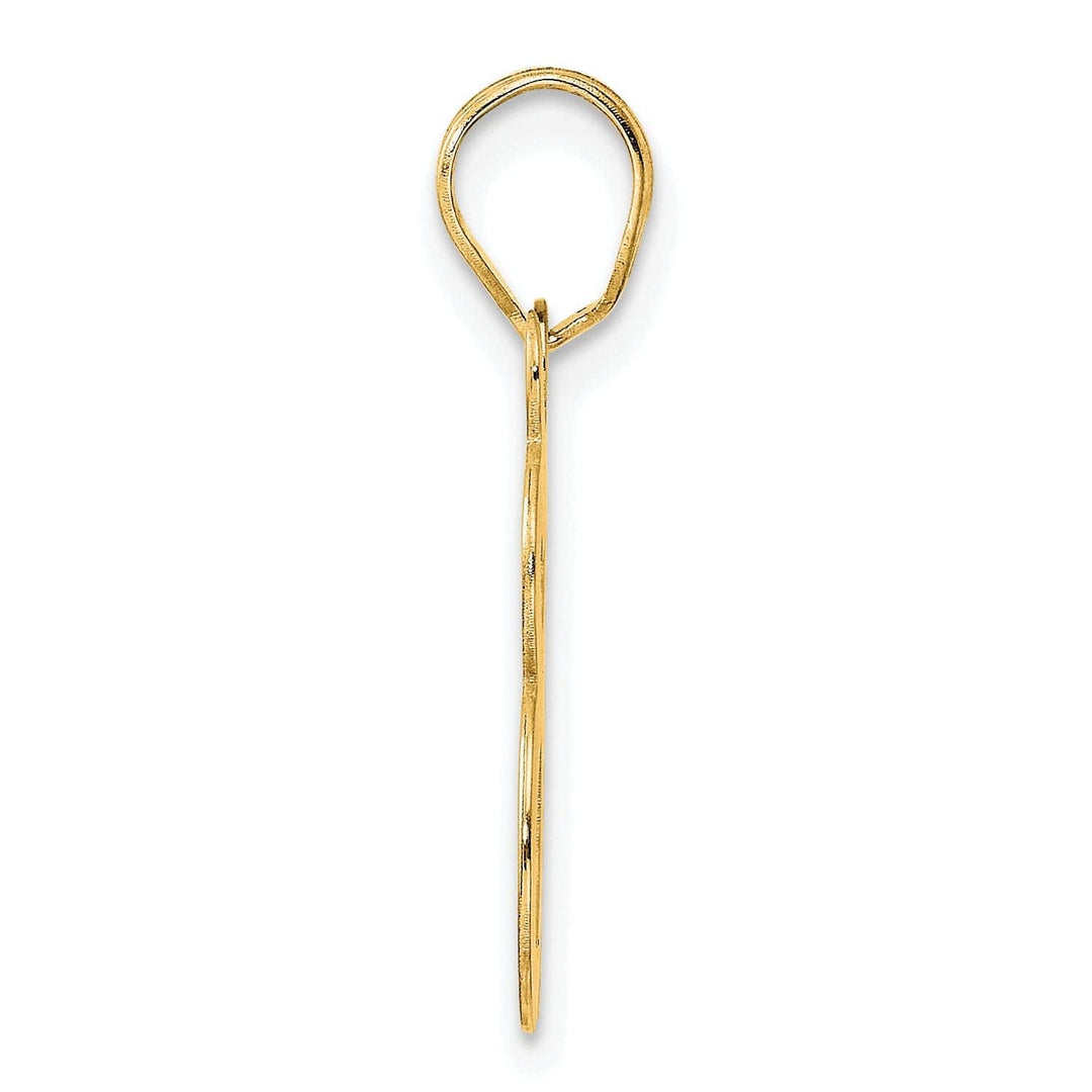 Lovely Rita's Pendants & Charms 14k Yellow Gold Polished Etched Finish Number 48 Charm Pendant