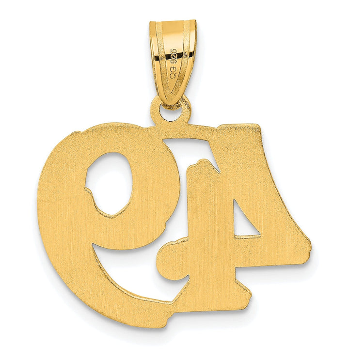 Lovely Rita's Pendants & Charms 14k Yellow Gold Polished Etched Finish Number 49 Charm Pendant